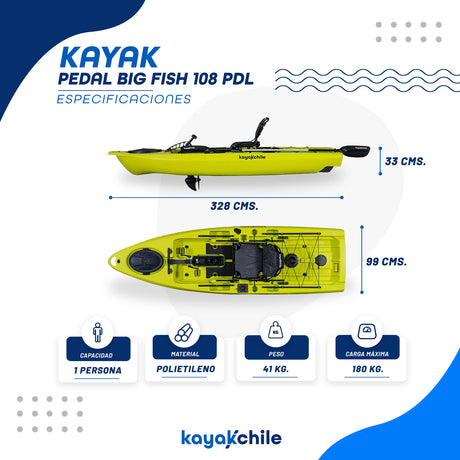 Kayak Pedal Big Fish 108 PDL