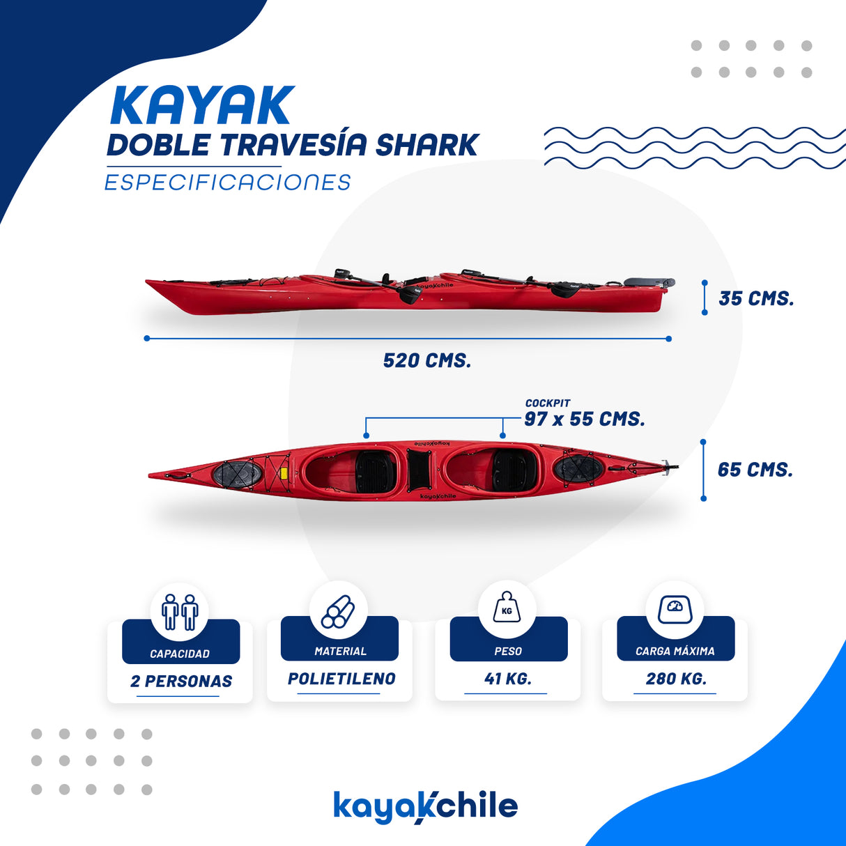 Kayak Travesía Doble Shark