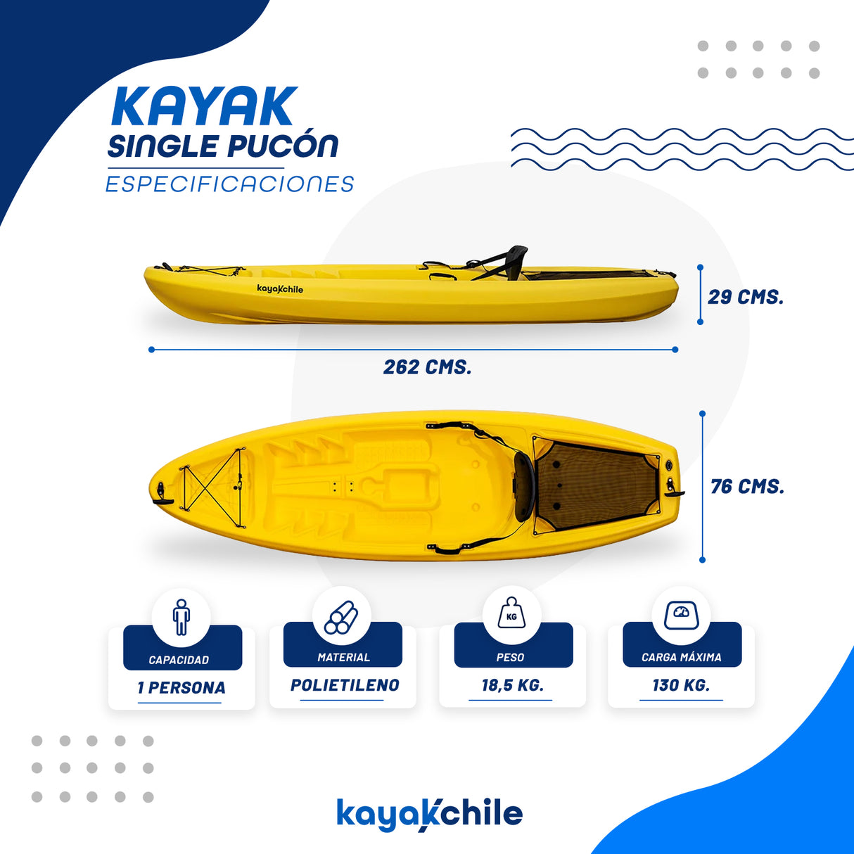 Kayak Single Pucón + Remo de Regalo