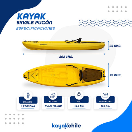 Kayak Single Pucón + Remo de Regalo